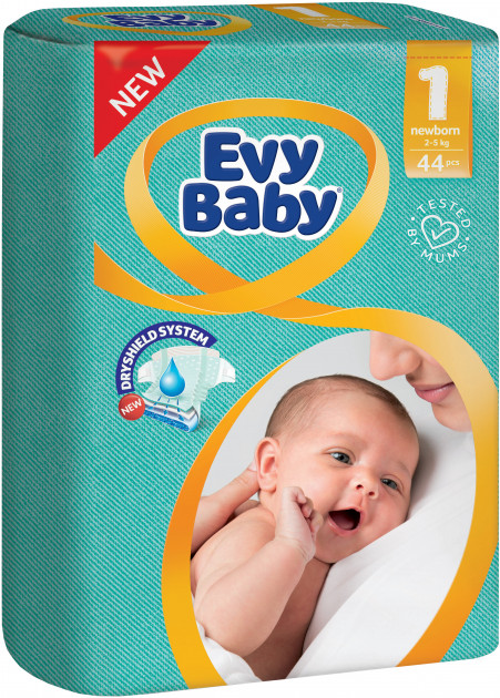 Подгузники Evy Baby р-р1 (2-5кг) №44 Производитель: Турция EVYAP A.S.